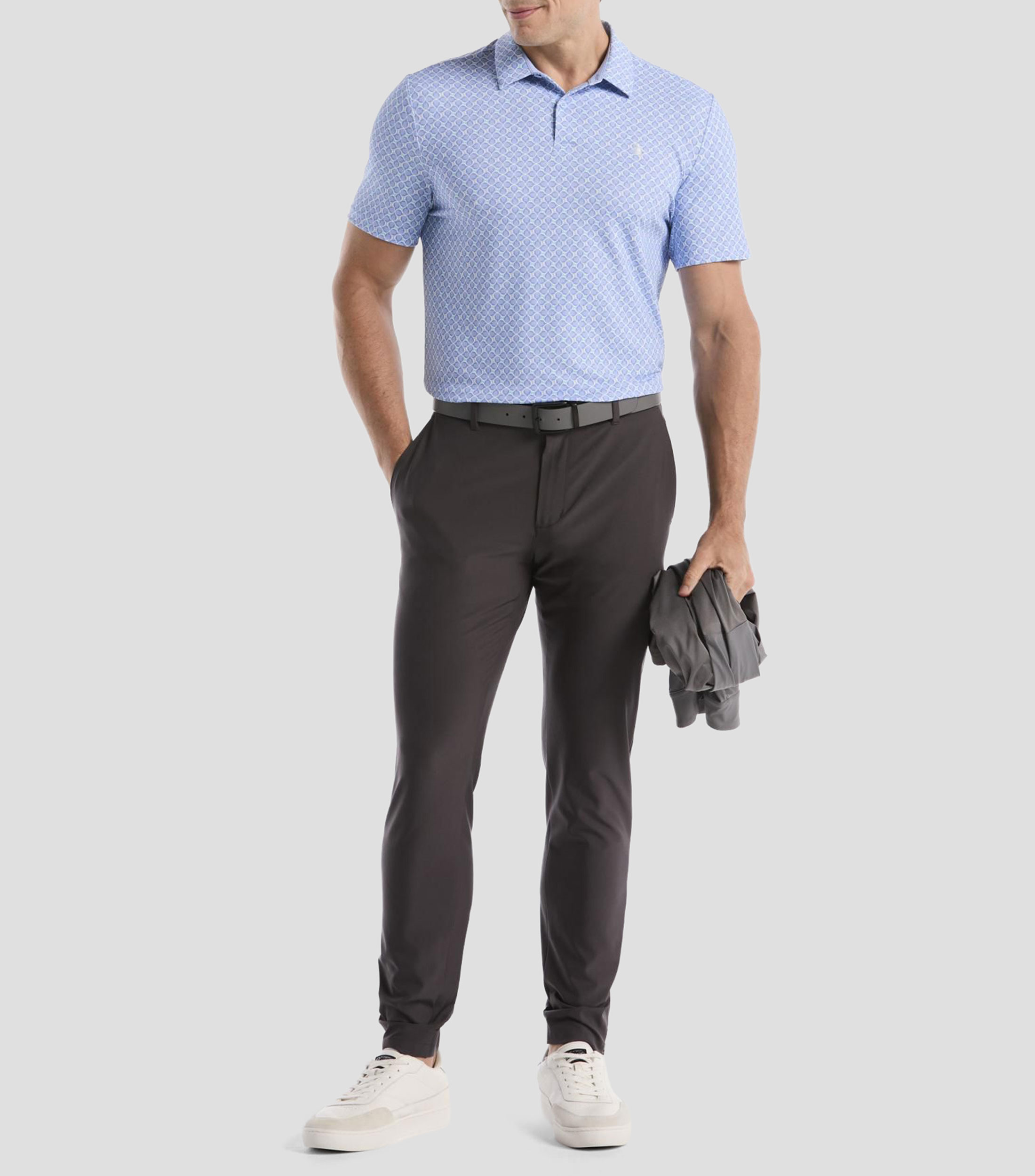 Playera tipo polo manga corta microdiseño Hombre